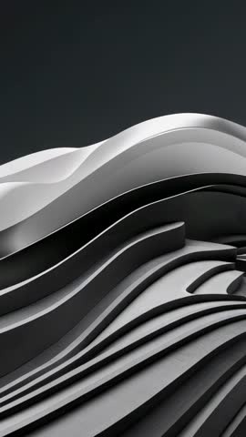 Looping monochrome layers forming undulating topography in vertical motion background