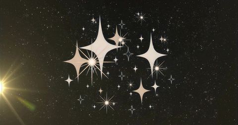 Stylized Starbursts in Outer Space with Lens Flare Effect