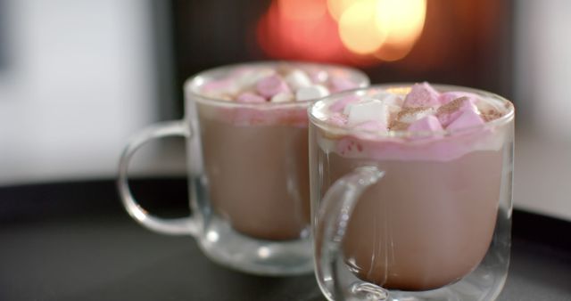 Warm Hot Chocolate with Marshmallows in Cozy Living Room - Download Free Stock Images Pikwizard.com