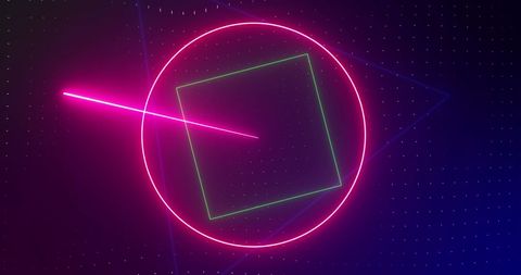 Futuristic Neon Geometric Shapes with Dark Background - Download Free Stock Images Pikwizard.com