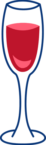 Stylized transparent fluted glass containing red liquid vector