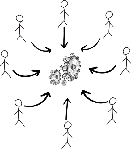 transparent illustration of cogs and people interconnected workflow concept - Download Free Stock Videos Pikwizard.com