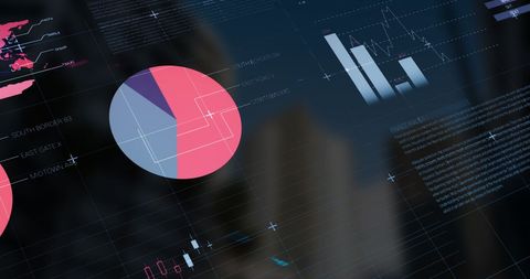 Abstract Digital Interface with Charts and Graphs Overlay - Download Free Stock Images Pikwizard.com