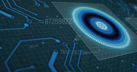 Digital Interface with Data Processing and Circuit Board Elements - Download Free Stock Images Pikwizard.com