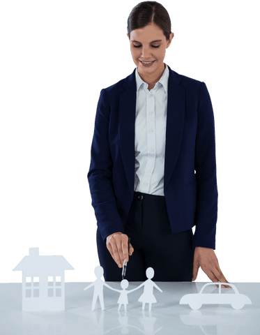 professional woman planning future with transparent family icon cutouts - Download Free Stock Videos Pikwizard.com