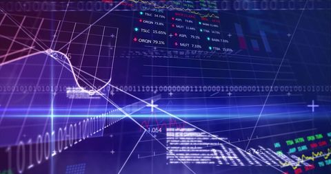 Digital Stock Market Data with Graphs and Binary Code - Download Free Stock Images Pikwizard.com