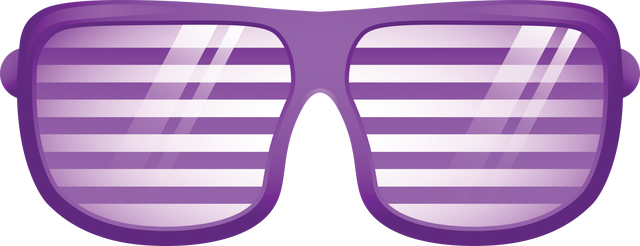 Purple Glasses Illustration on Transparent Background with Striped Lenses - Download Free Stock Videos Pikwizard.com