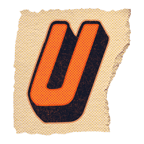 retro orange 3d letter u on torn dot paper design transparent - Download Free Stock Videos Pikwizard.com