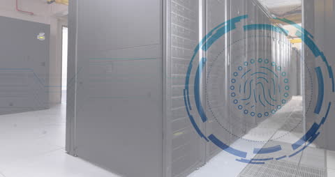 Biometric Data Security Concept in Modern Server Room