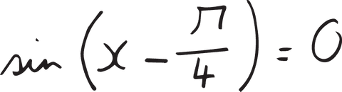 Transparent handwritten sine equation math graphic