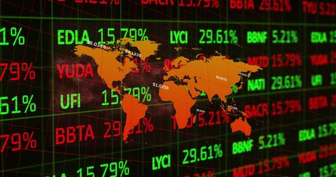 Global Stock Market Statistics with Digital World Map Overlay - Download Free Stock Images Pikwizard.com