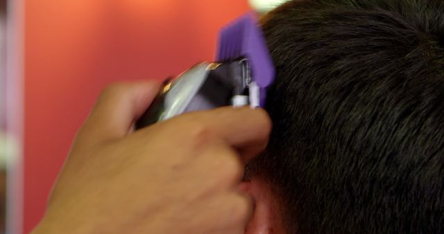 Close-Up of Hair Clipper Trimming Hair in Barber Shop - Download Free Stock Images Pikwizard.com