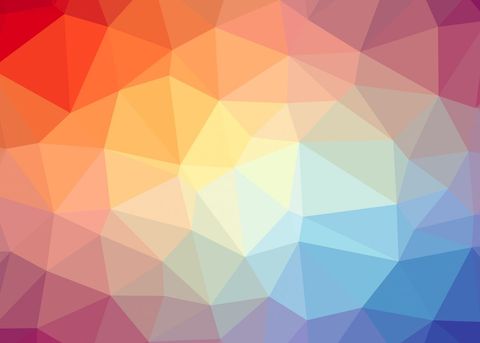 Vibrant Low Poly Gradient Geometry with Sunlit Center for Modern Design Background
