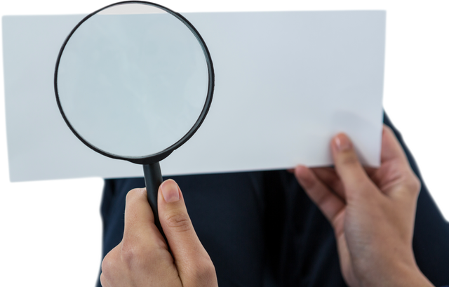 Close-up of Hands Holding Magnifying Glass and Transparent Paper - Download Free Stock Videos Pikwizard.com