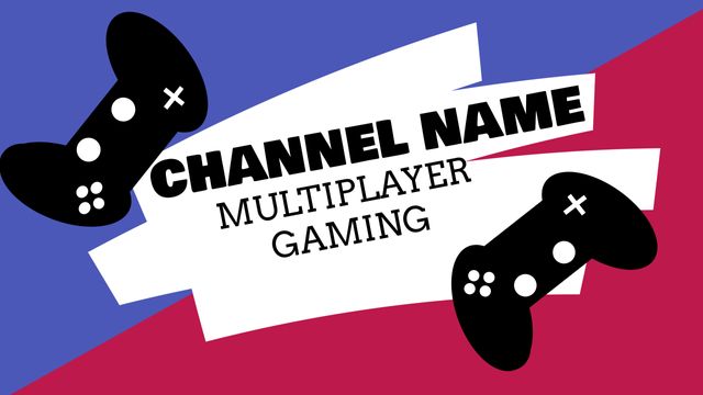 Gaming Channel Banner with Joysticks and Bold Typography - Download Free Stock Templates Pikwizard.com