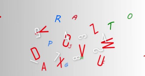 Scattered Colorful Letters and Numbers on Grey Background - Download Free Stock Images Pikwizard.com