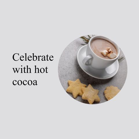 Winter celebration with hot cocoa and star-shaped cookies