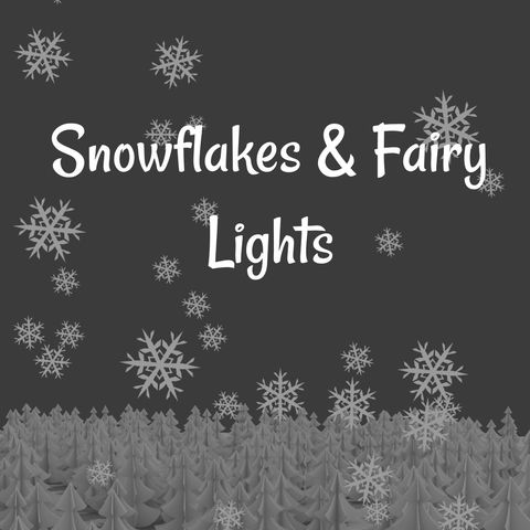 snowflakes and fairy lights on snowy forest background - Download Free Stock Templates Pikwizard.com