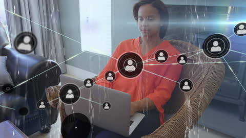 Businesswoman Engaged in Digital Networking