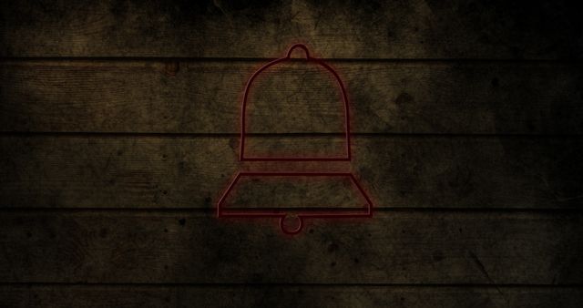 Neon Bell Icon on Dark Wooden Surface - Download Free Stock Images Pikwizard.com