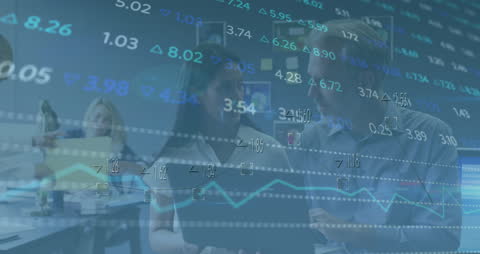 Global Financial Discussion in Modern Office Environment