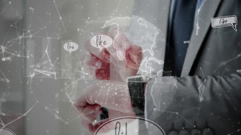 Businessman Connected Worldwide with Digital Network