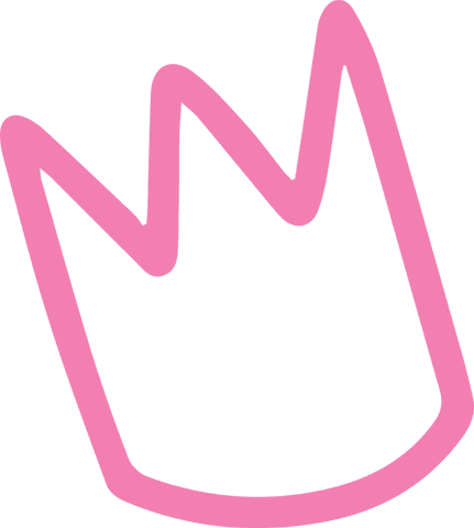 Abstract pink crown outline on transparent background