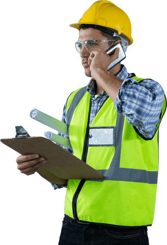 transparent construction worker using smartphone - Download Free Stock Videos Pikwizard.com