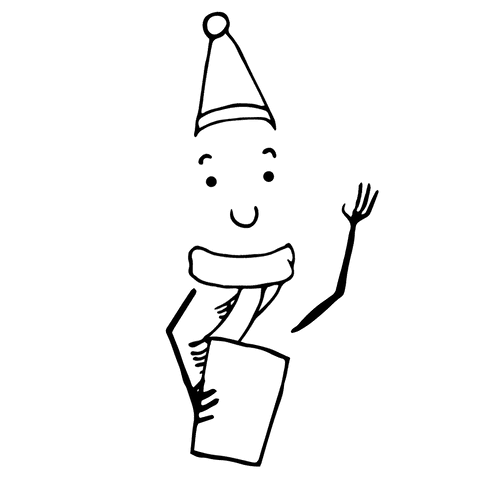 Digital snowman illustration on transparent background