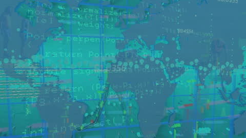 Global Data Overlay on Runners Illustrating Sports Analytics