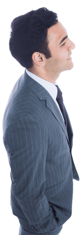 happy businessman in suit looking forward on transparent background - Download Free Stock Videos Pikwizard.com