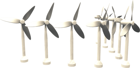 Transparent Vector Illustration of Modern Wind Turbines in Perspective - Download Free Stock Videos Pikwizard.com