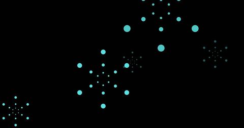 Blue Fireworks on Black Background for Celebratory Abstract Design