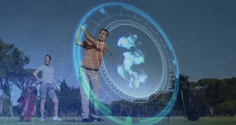 Golfers Using Technology on Modern Fairway