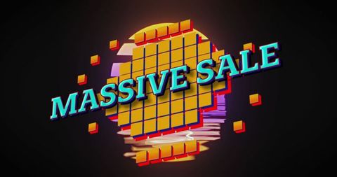 Massive Sale Text with Vibrant Abstract Design