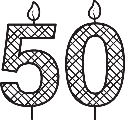 transparent 50th birthday candle with patterned design - Download Free Stock Videos Pikwizard.com