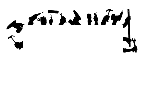 Hands holding tools design on transparent background