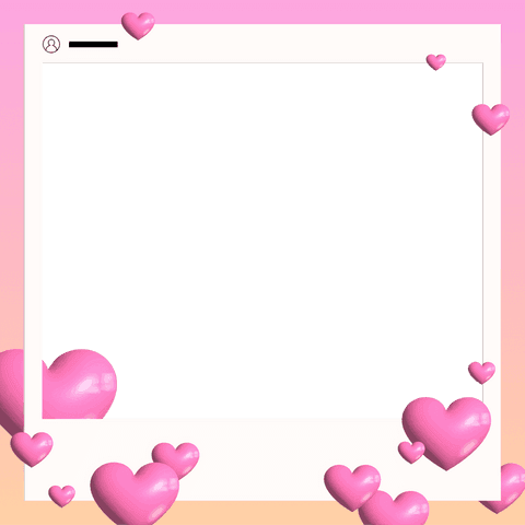 romantic polaroid style frame with pink hearts on transparent background - Download Free Stock Videos Pikwizard.com