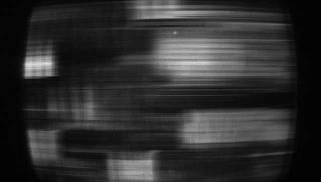 Abstract Digital Static with Monochrome Bands and Glitches