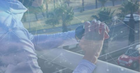 Digital connectivity concept with virtual interface overlay