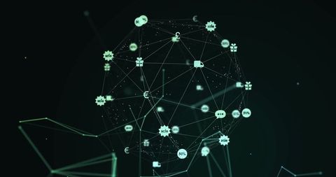 Digital internet network with economic symbols