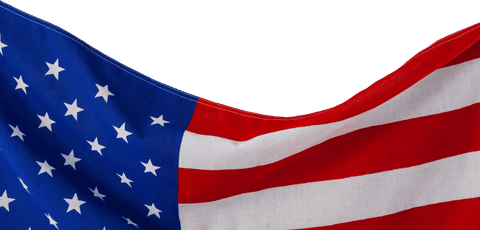 Waving United States Flag on Transparent Background