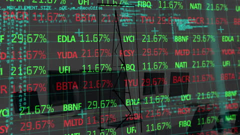 Financial Data Analysis Display in Modern Office Environment