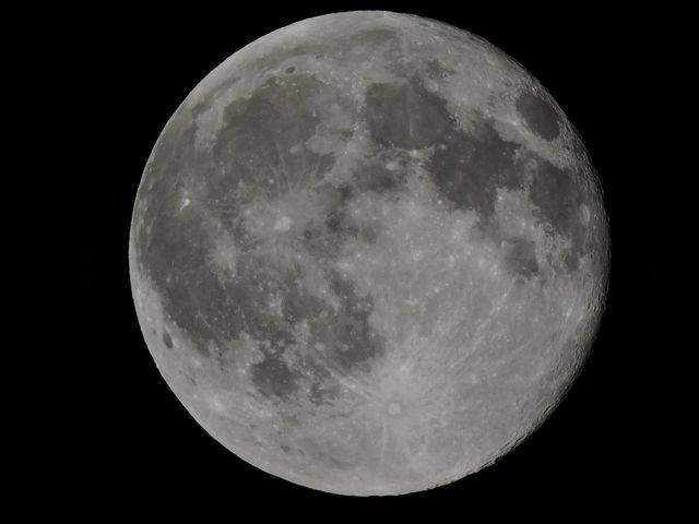 Full Moon Against Black Sky Showing Lunar Surface Details - Download Free Stock Photos Pikwizard.com