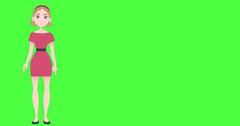 Digital Illustration of Caucasian Woman Gesturing with Green Screen Background - Download Free Stock Images Pikwizard.com