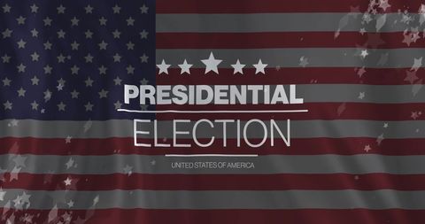Presidential Election Banner with USA Flag Background