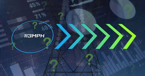 Abstract technology concept with digital arrows and graphs