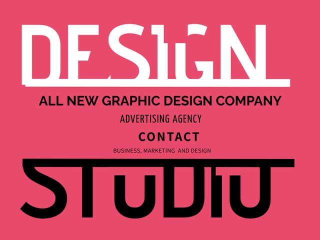 Bold Graphic Design Studio Advertisement with Creative Typography - Download Free Stock Templates Pikwizard.com