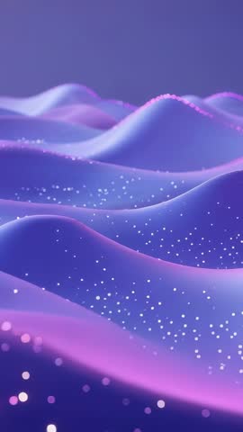 Rippling Digital Surface Purple-Blue Gradient with Glowing Particles Vertical Motion Loop