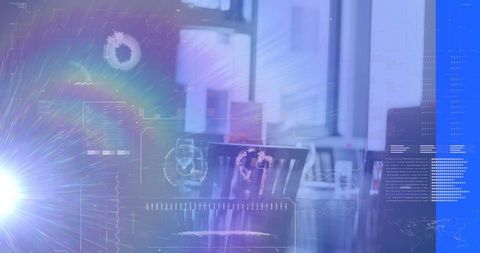 Futuristic Data Visualization in Modern Workspace with Holographic Interface - Download Free Stock Images Pikwizard.com
